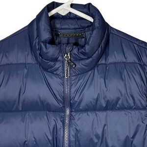 Swiss Tech Puffer Vest Blue Full Zip Sleeveless Padded Outdoor Casual‎ Men's S